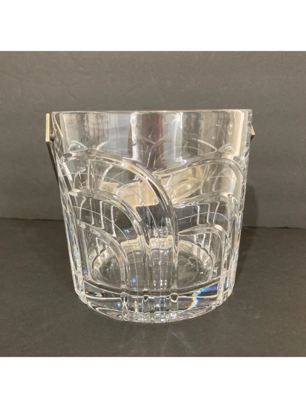 Rogaska Gallia Heavy Cut Crystal Modernist Ice Bucket Maestro Collection